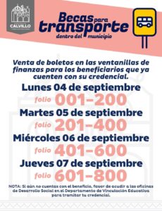 Becas de transporte Calvillo