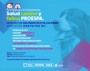 PROESPA ANUNCIA SERVICIOS VETERINARIOS GRATUITOS