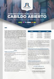 ABREN CONCOVATORIA PARA EL CABILDO ABIERTO EN JESÚS MARÍA