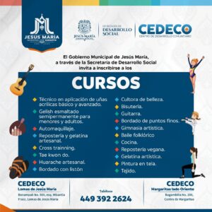 INICIAN TALLERES EN CEDECOS DE JESÚS MARÍA