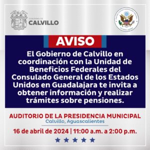 Calvillo y la Unidad de Beneficios Federales del Consulado General de los Estados Unidos