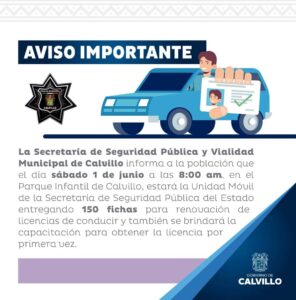 renovación licencia de conducir calvillo