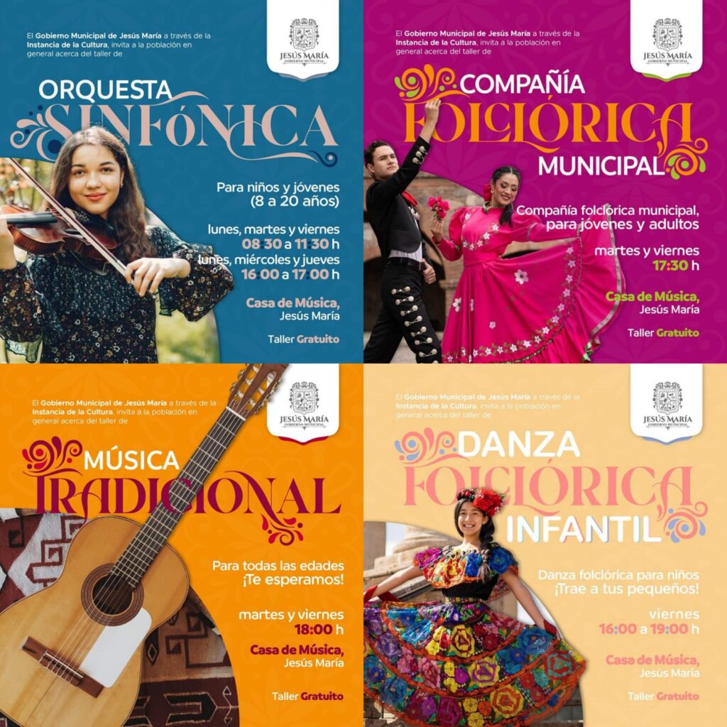 talleres que se impartirán en Casa de Música de Jesús María