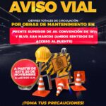 ⚠️¡AGUAS!⚠️ “ESTE JUEVES 20 SE CERRARÁ POR COMPLETO EL PUENTE DE AV. CONVENCIÓN Y BLVD. SAN MARCOS PARA MANTENIMIENTO ESTRUCTURAL”