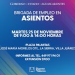 «BRIGADA DE EMPLEO LLEGA ESTE MARTES A VILLA JUÁREZ, IMPULSANDO OPORTUNIDADES EN ASIENTOS»