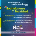 “ATENCIÓN AGUASCALIENTES: CAMIONES URBANOS CAMBIAN HORARIOS POR NOCHEBUENA Y NAVIDAD”