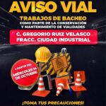 “INICIAN TRABAJOS DE BACHEO EN CALLE DE CIUDAD INDUSTRIAL DE AGUASCALIENTES Y PIDEN PRECAUCIÓN A AUTOMOVILISTAS”